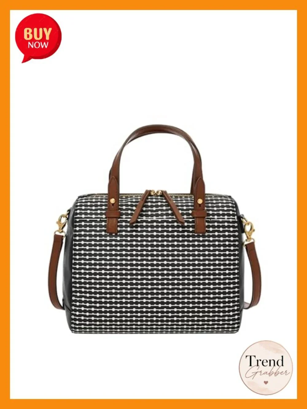 Faux Leather Satchel Purse Handbag with Zipper Closure Detachable Strap